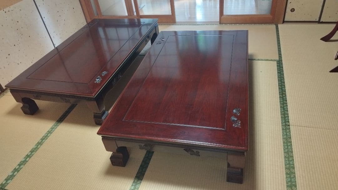 【直接引取】【 昭和レトロ 】高級 座卓 ローテーブル ２セット