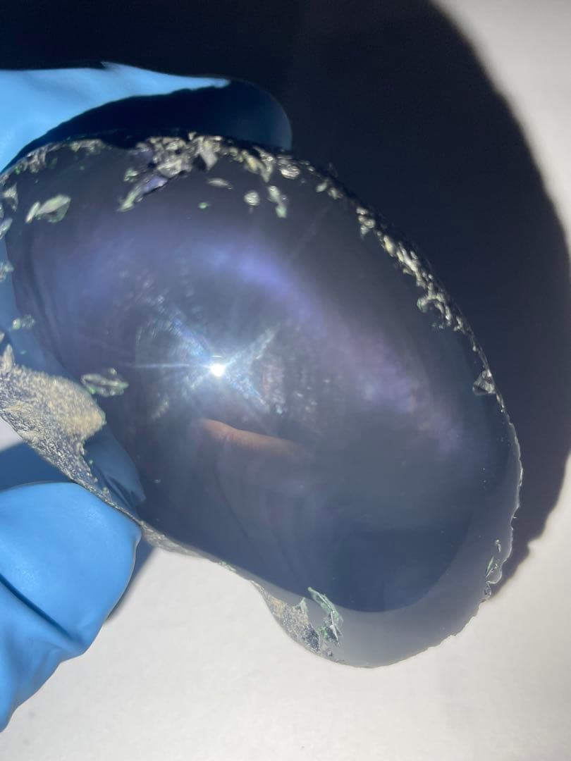 研磨品　十勝石玲瓏　パープルシラーオーロラ　レインボーオブシディアン