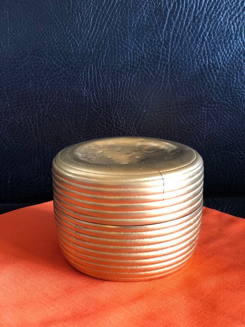 茶道具　茶入れ　棗　小崎清人作　外金　茶器　共箱付き　銘有