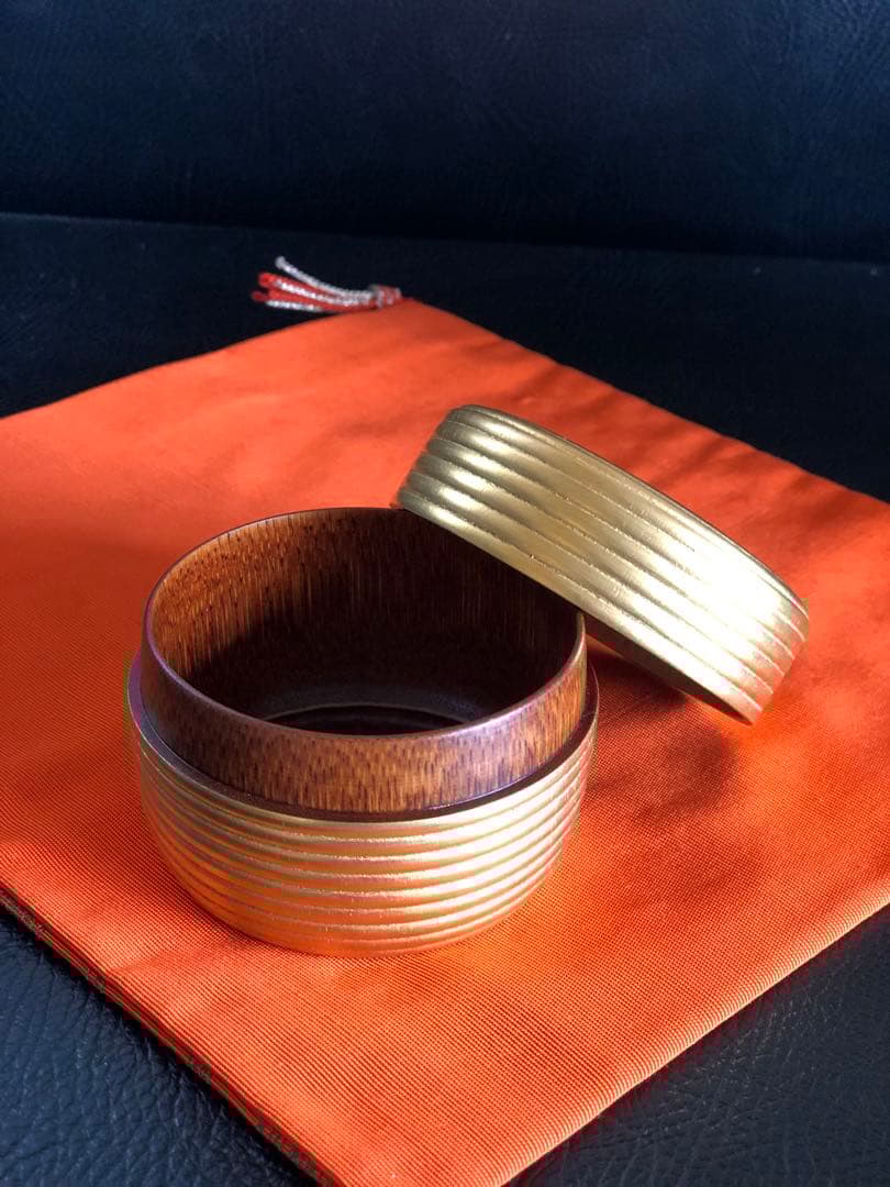 茶道具　茶入れ　棗　小崎清人作　外金　茶器　共箱付き　銘有