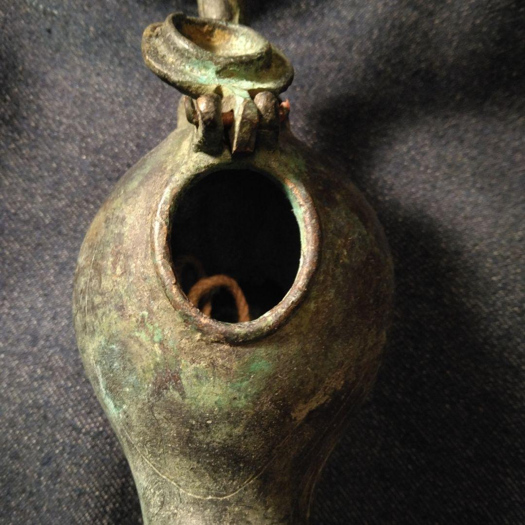 青銅製アンティーク雑貨　外国製灯火器　ランプ