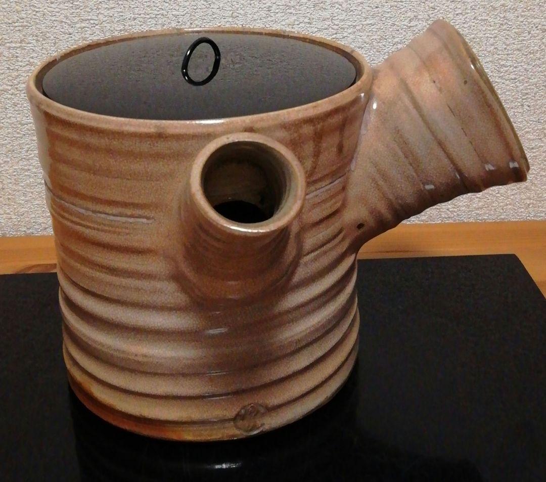 田原陶兵衛作　萩焼　急須形　水指　共箱　略歴付　茶道具