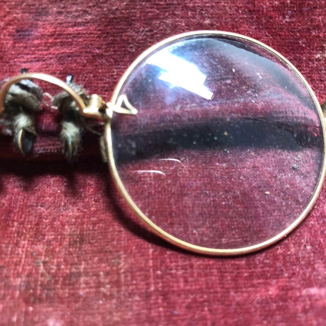 【タスケさん専用】パリ購入 フランスアンティーク フィンチメガネ 鼻眼鏡 ￼丸型