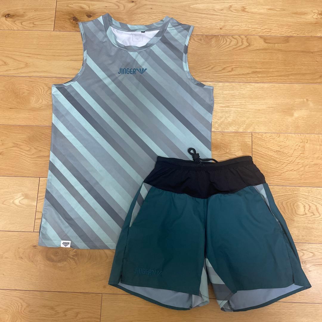【JINGER】ノースリーブシャツ&パンツ Sサイズ☆メンズ/ユニセックス