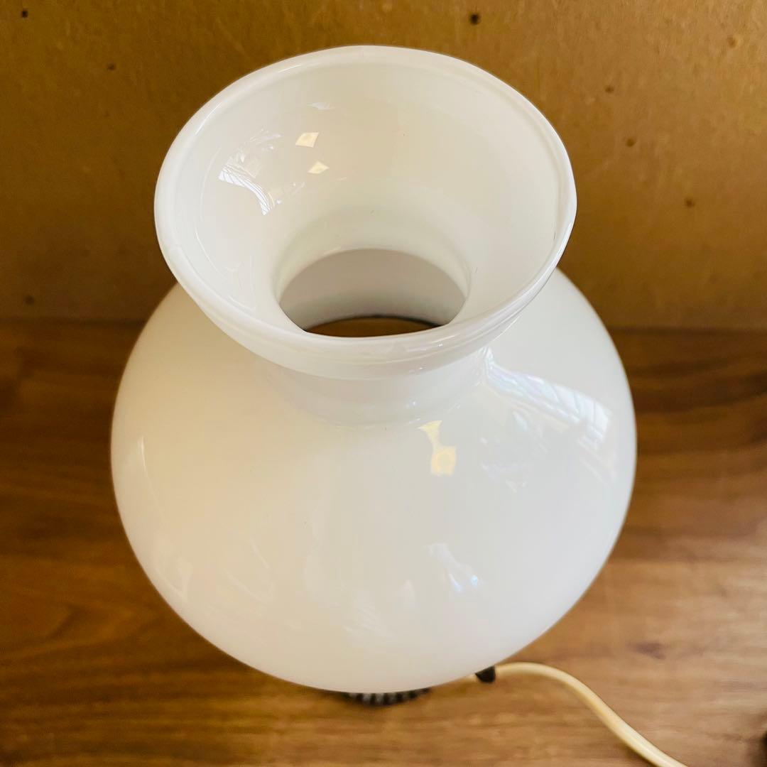 アンティーク テーブルランプ 卓上ランプ 乳白ガラス レトロ インテリア 花柄