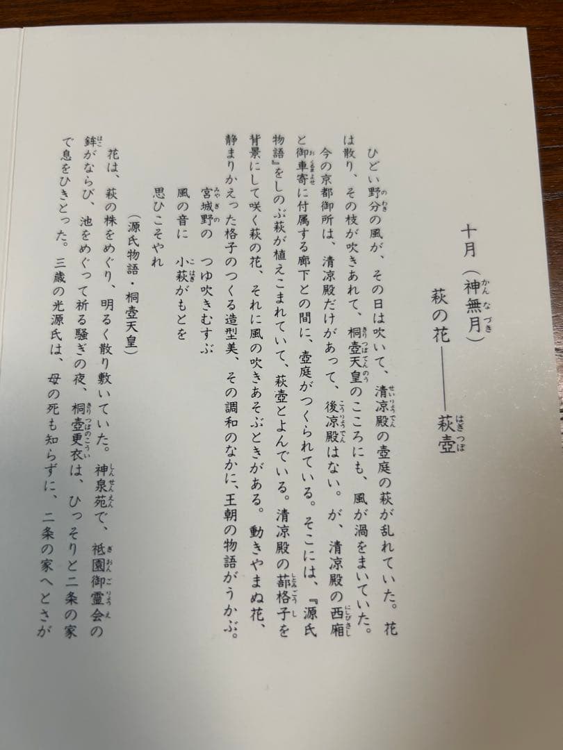 134桑野むつ子 京都 御所の花十二ヶ月【10月萩の花】抹茶椀・和陶皿 しおり付