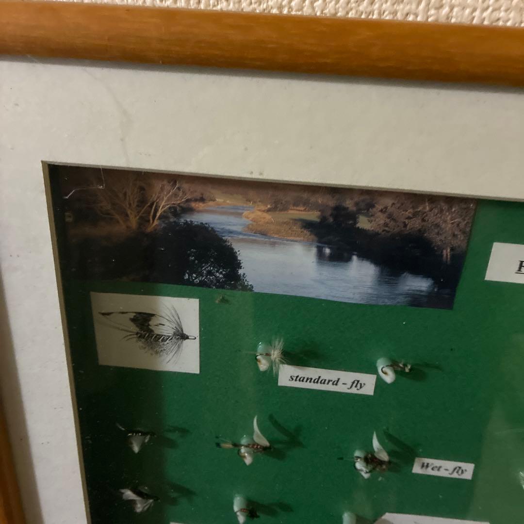 毛針額入り．25個の毛針 渓流釣りに使う毛針の高級額入り。