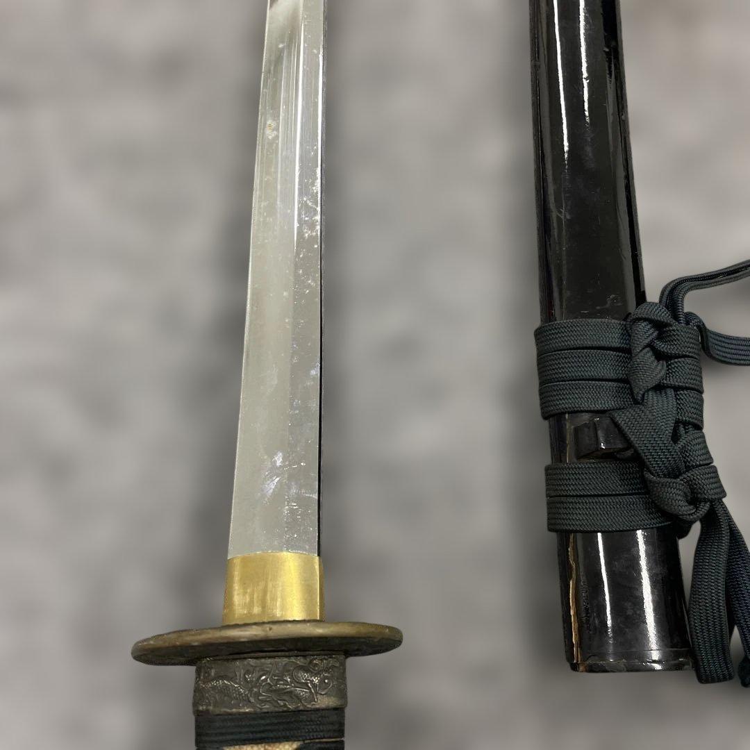 未開刃，模造刀、白鞘 刀 剣 長尺模造刀 模擬刀 刀 約65cm 黒鞘 布巻き柄