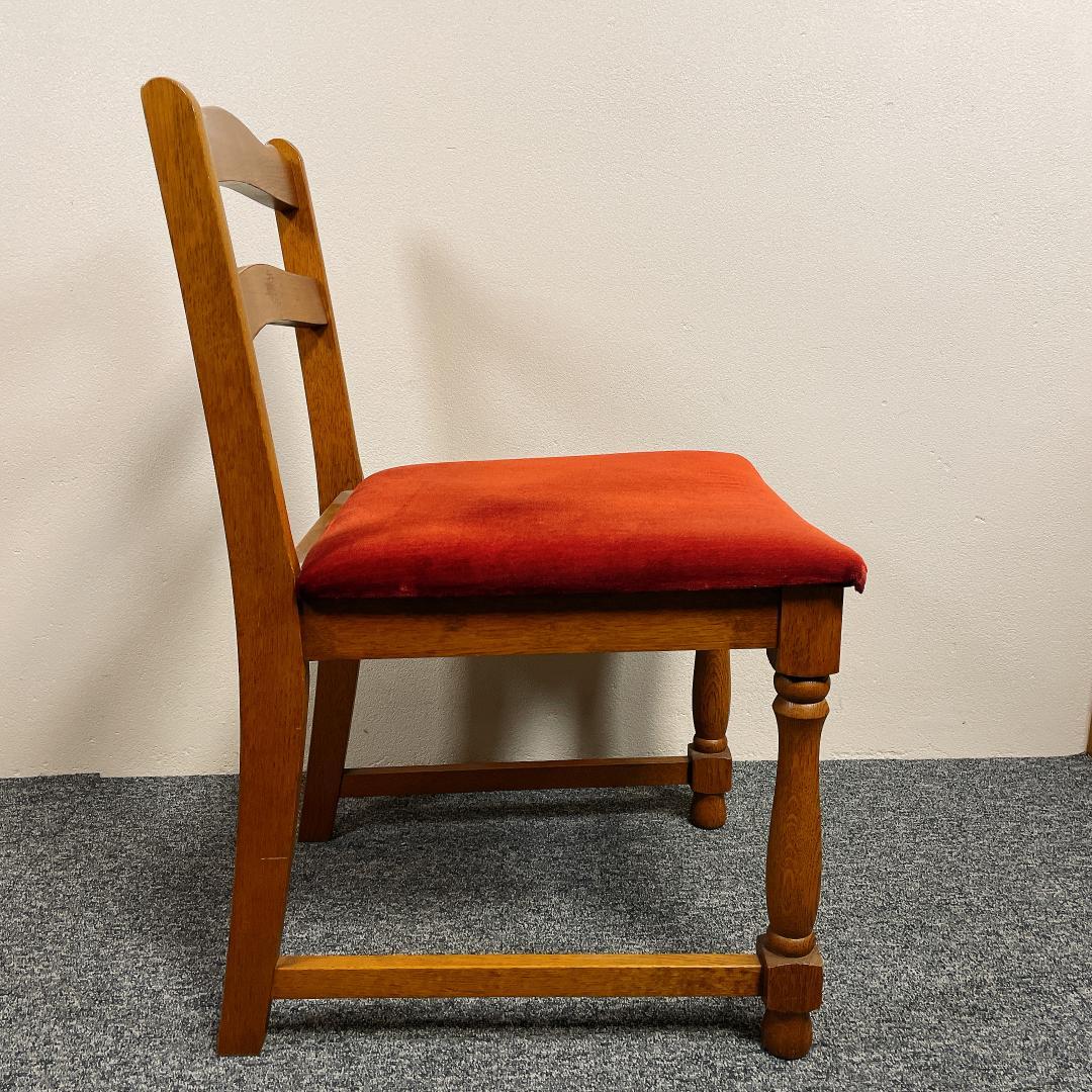 美品　浜本工芸　レトロ　アンティーク 木製チェア 赤