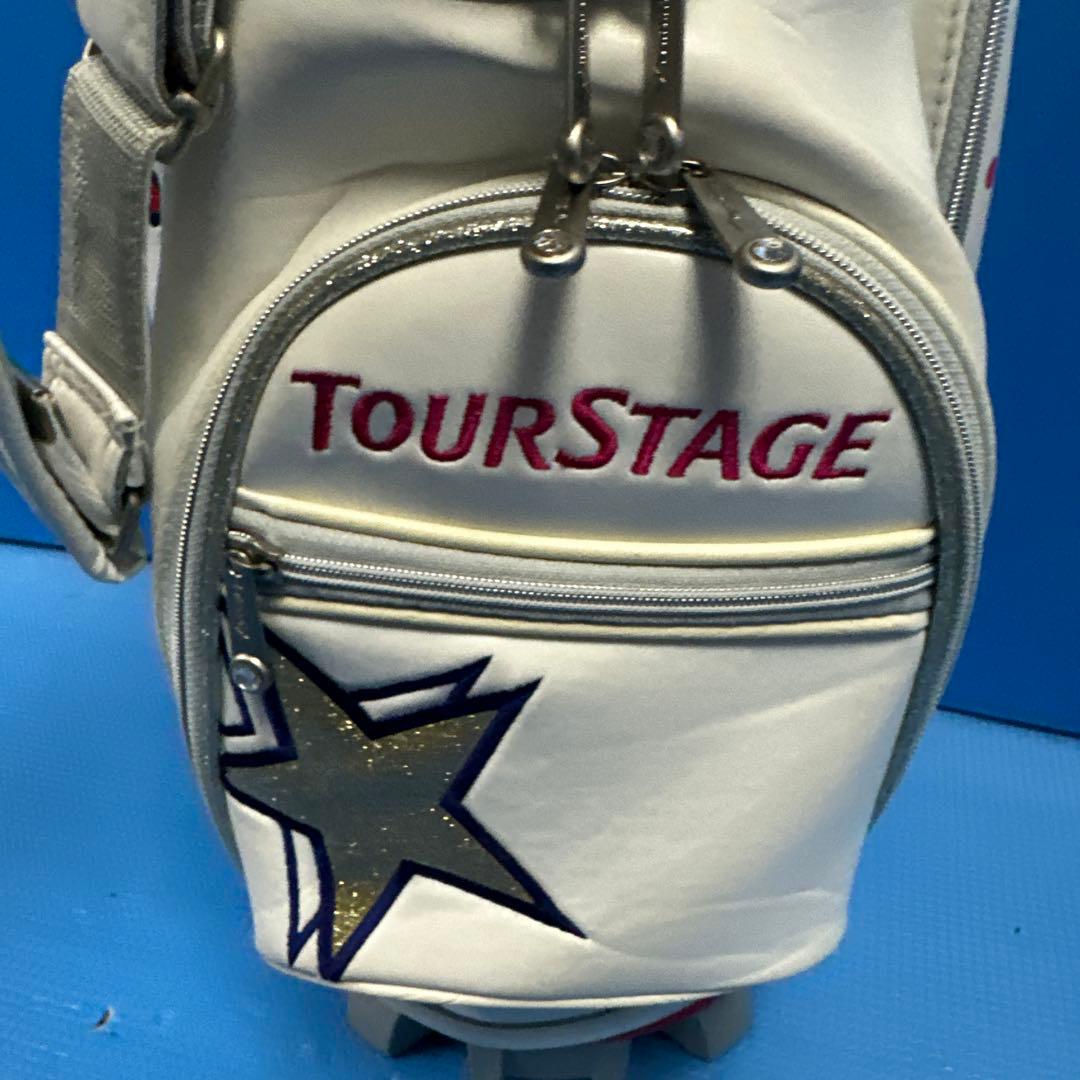 TourStage キャディバッグ ホワイト 星柄・レディース
