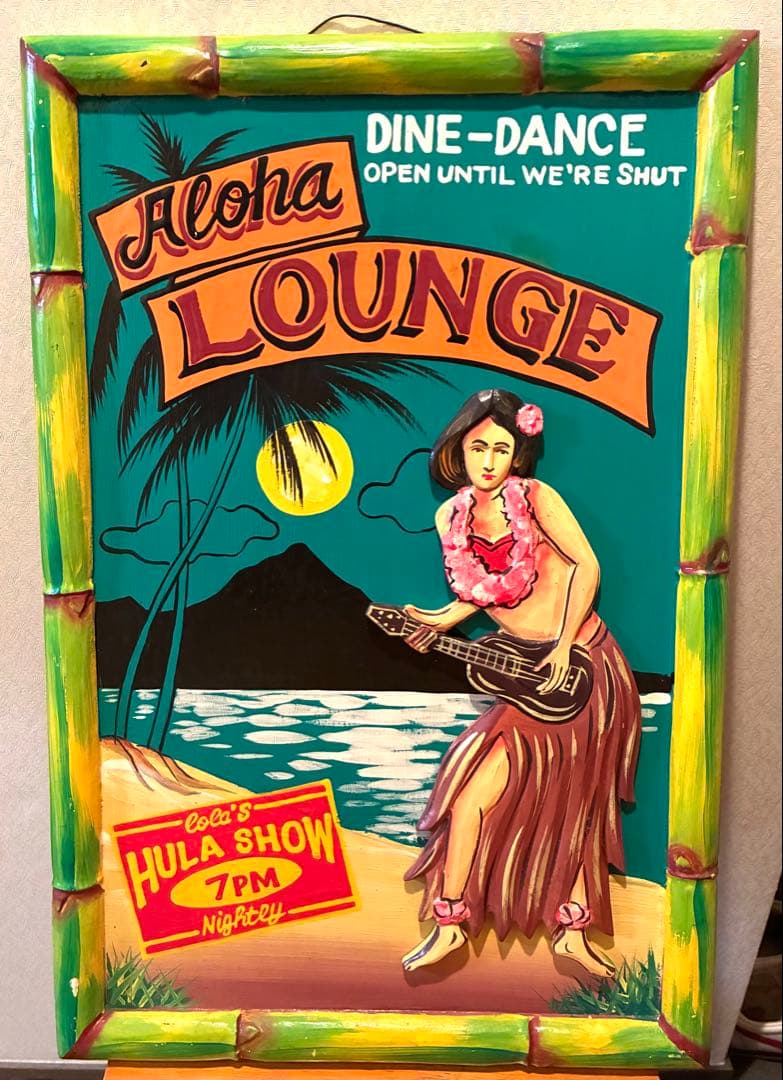 ハワイ　フラガール　サインボード　立体看板　ハワイアン雑貨