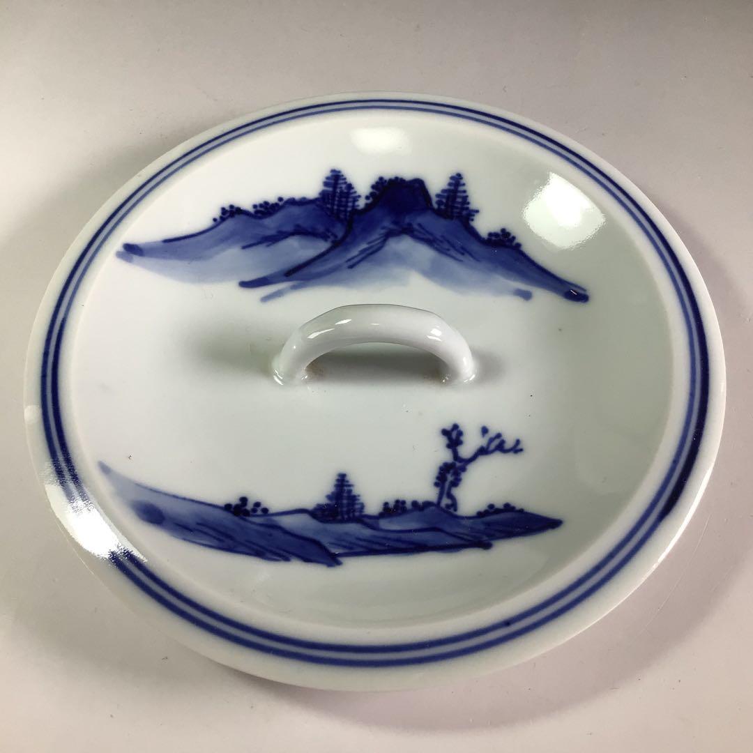 Ｒ５０６　水指　『平安　祥堂造』『染付山水風景文』『一重口水指』　木箱　茶道具