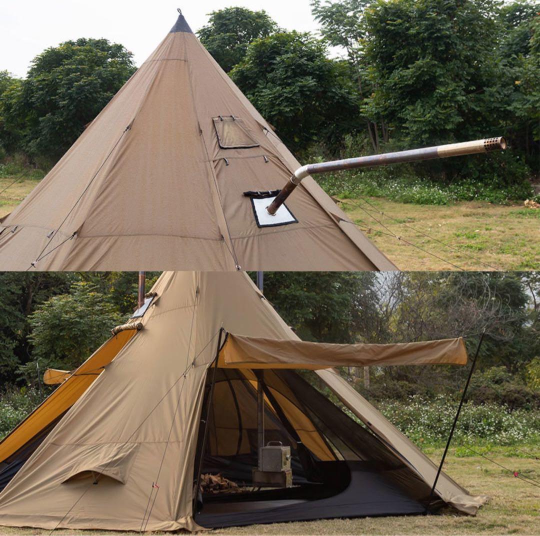 新品 POMOLY 超軽量大型ワンポールテント ストーブジャック多数 薪ストーブ