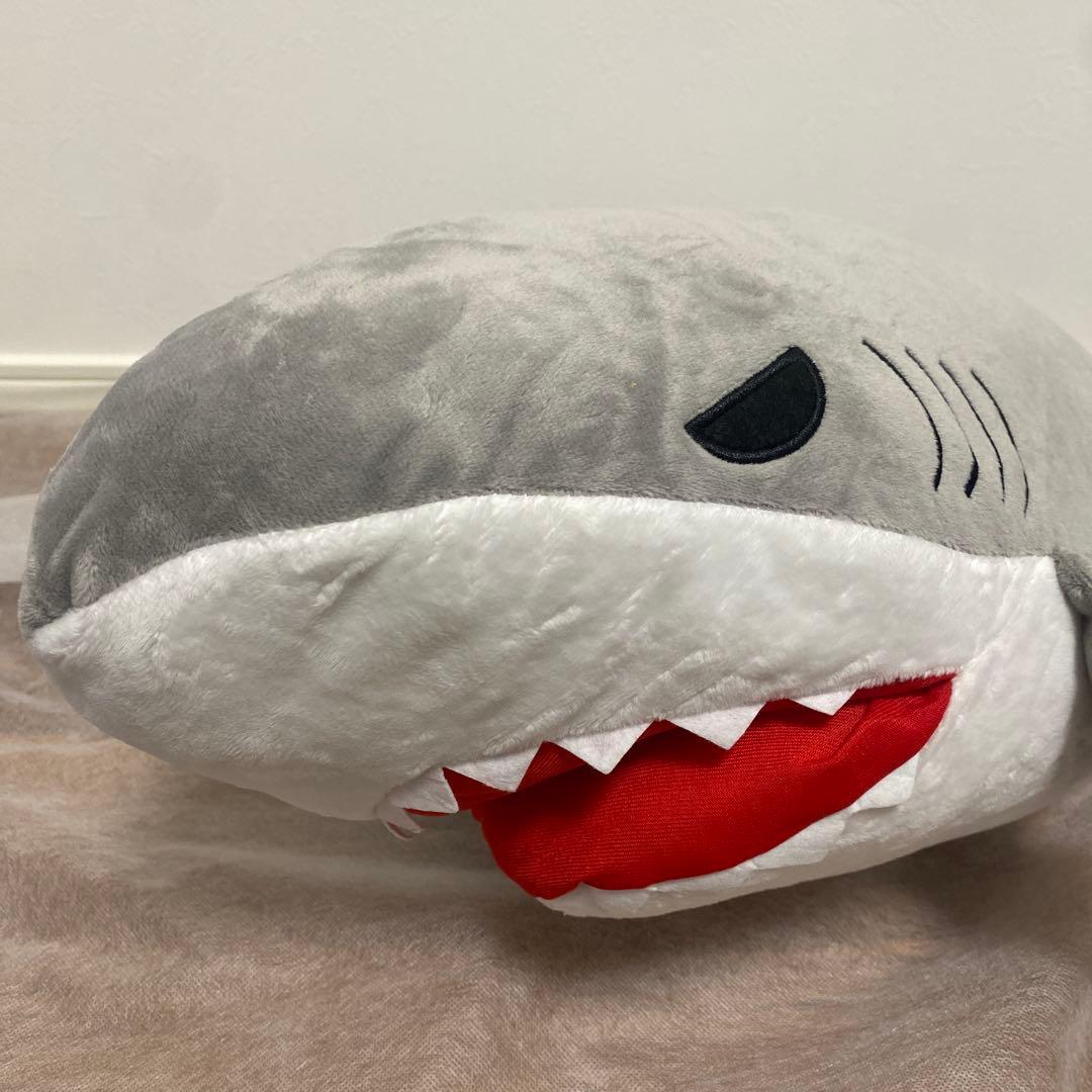 BIG サメのぬいぐるみ 約70cm 青と灰色