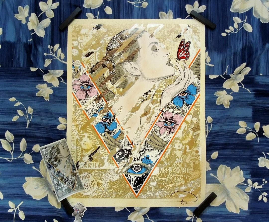 真作　prefab77　直筆サイン　ゴールド　kyne　村上隆　ロッカクアヤコ