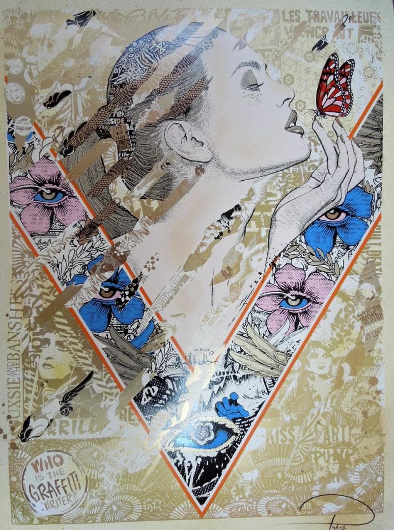 真作　prefab77　直筆サイン　ゴールド　kyne　村上隆　ロッカクアヤコ