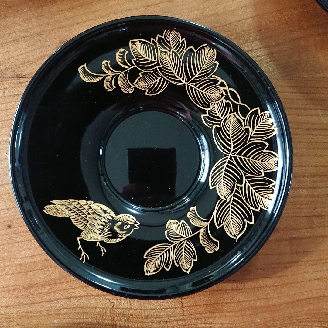 ちゅんちゅん雀 漆器 蒔絵 小皿 茶托 銘々皿　沈金 /骨董 古伊万里 輪島塗