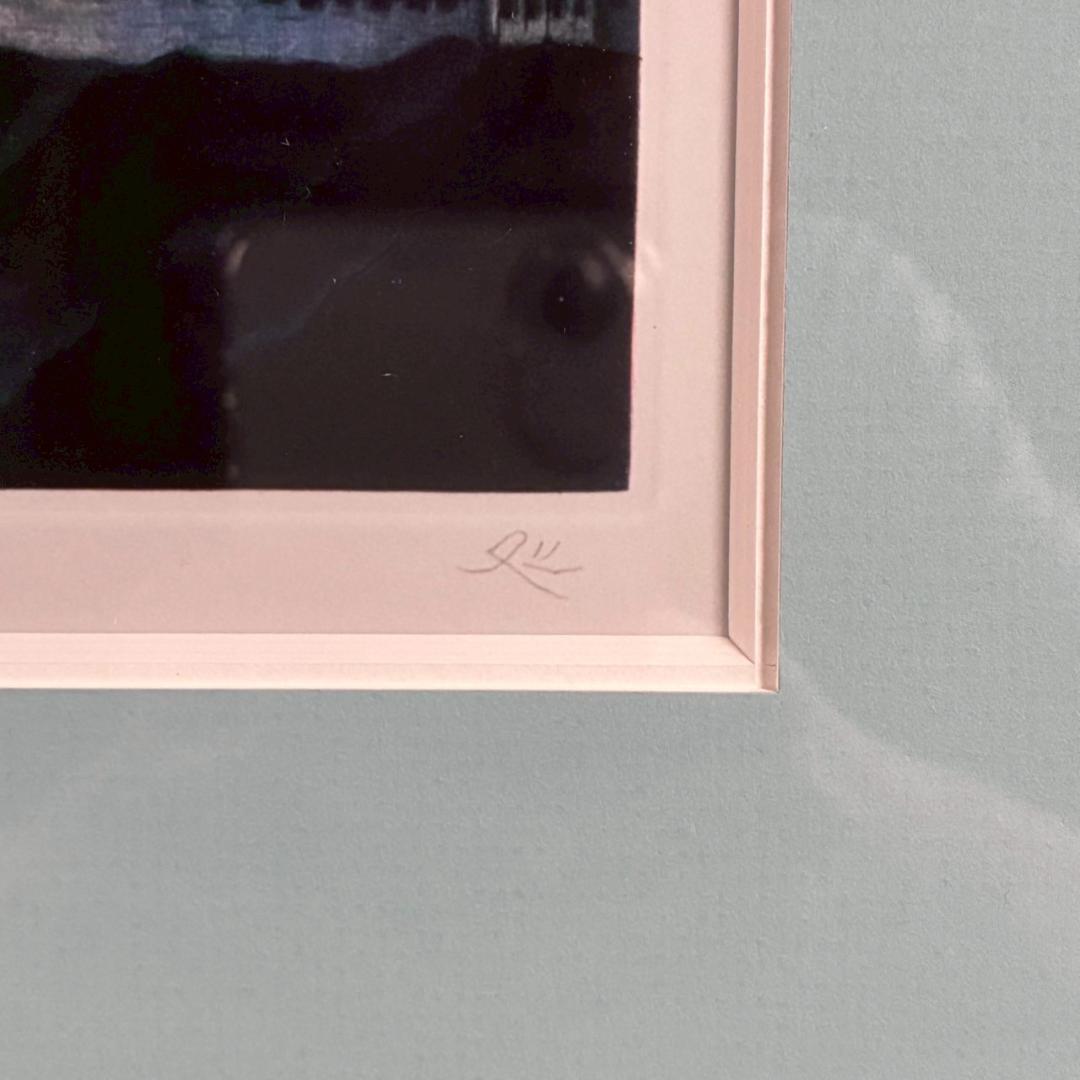 美品 加山又造「長城」メゾチント+ビュラン 直筆サイン入り 額装 万里の長城