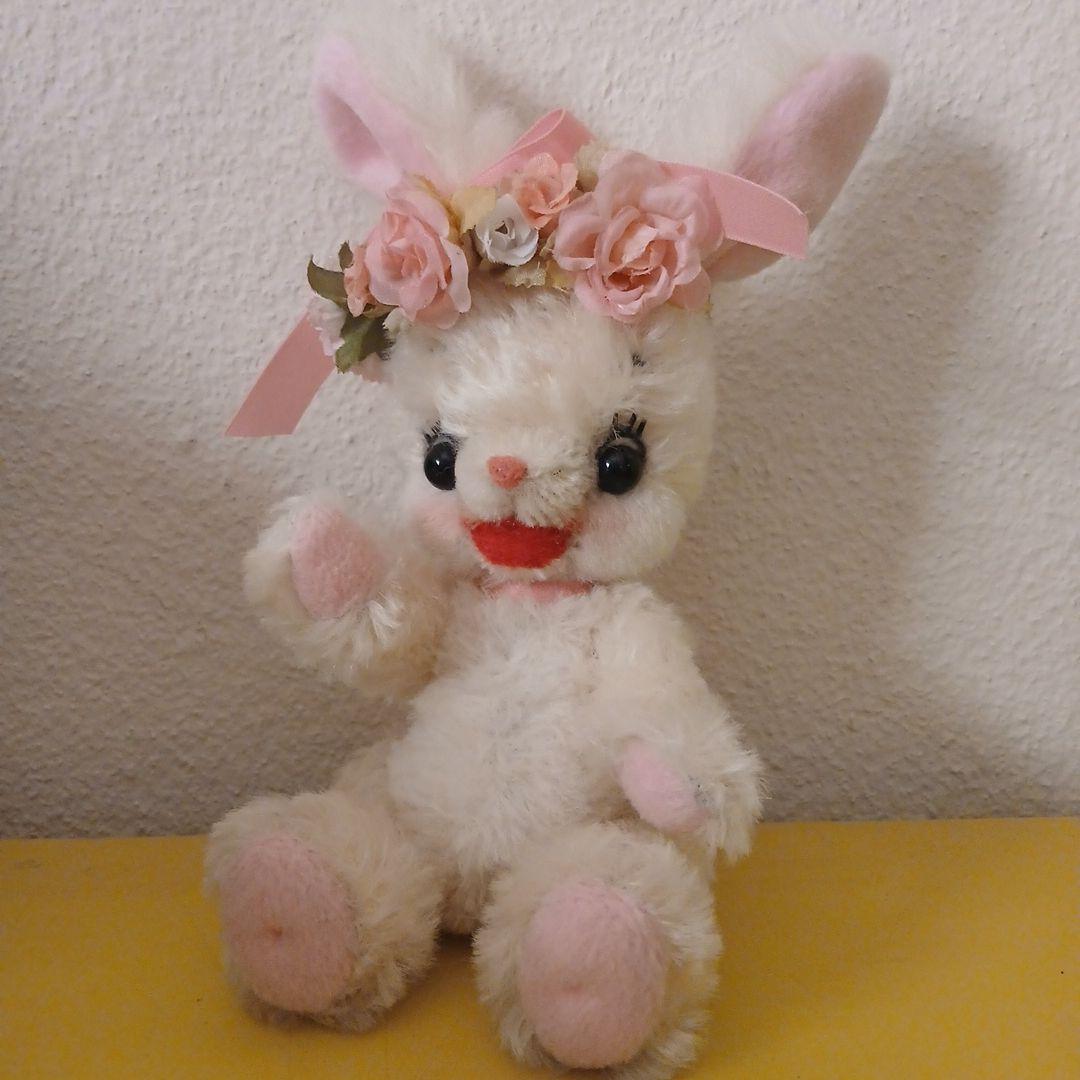 作家様　うさぎぬいぐるみ　花の冠付き