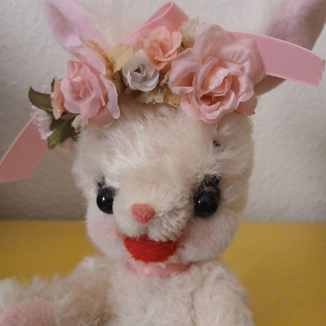 作家様　うさぎぬいぐるみ　花の冠付き