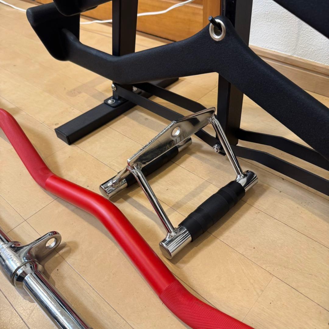 総額約10万♪ IROTEC他 ラットプルダウンバー バーベルシャフト ラック他