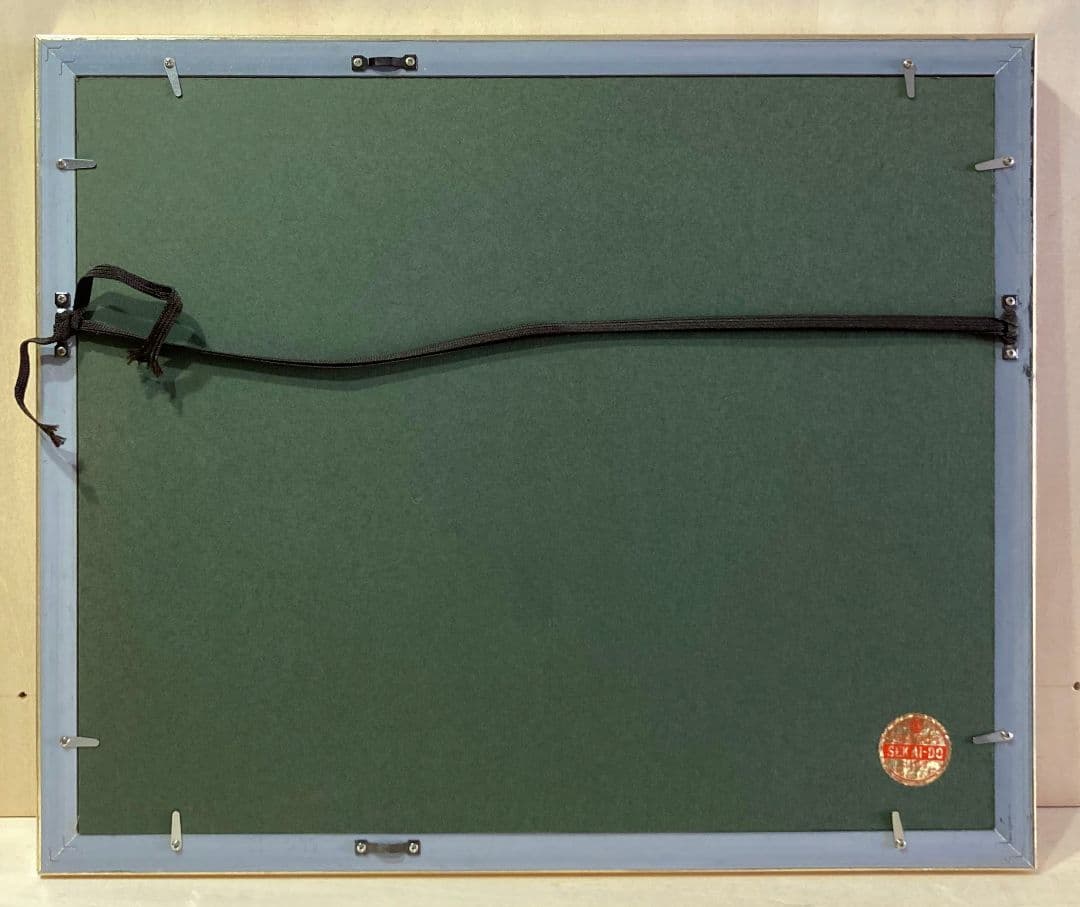 堀尾貞治「壺」額装●ガッシュ作品 直筆サイン 具体美術協会会員●