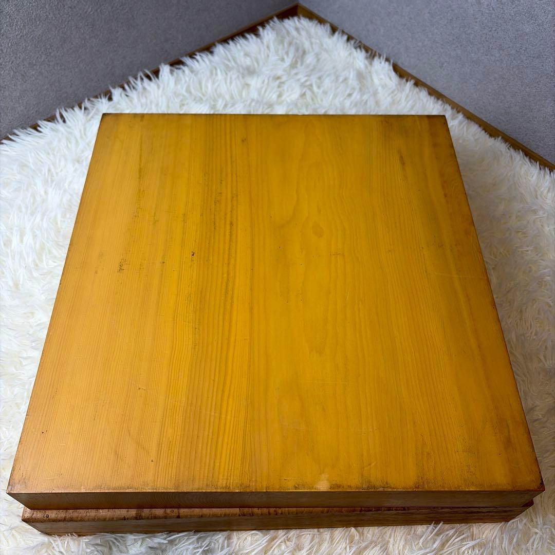 【極美品】本榧 卓上 碁盤 囲碁盤 柾目 ハギ盤 3枚継 厚さ5.5cm