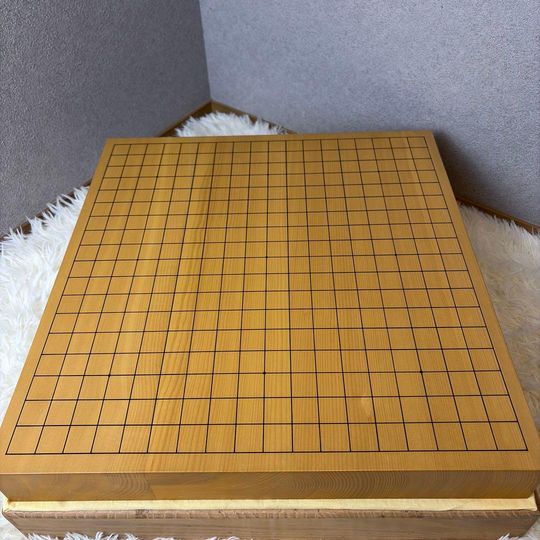 【極美品】本榧 卓上 碁盤 囲碁盤 柾目 ハギ盤 3枚継 厚さ5.5cm