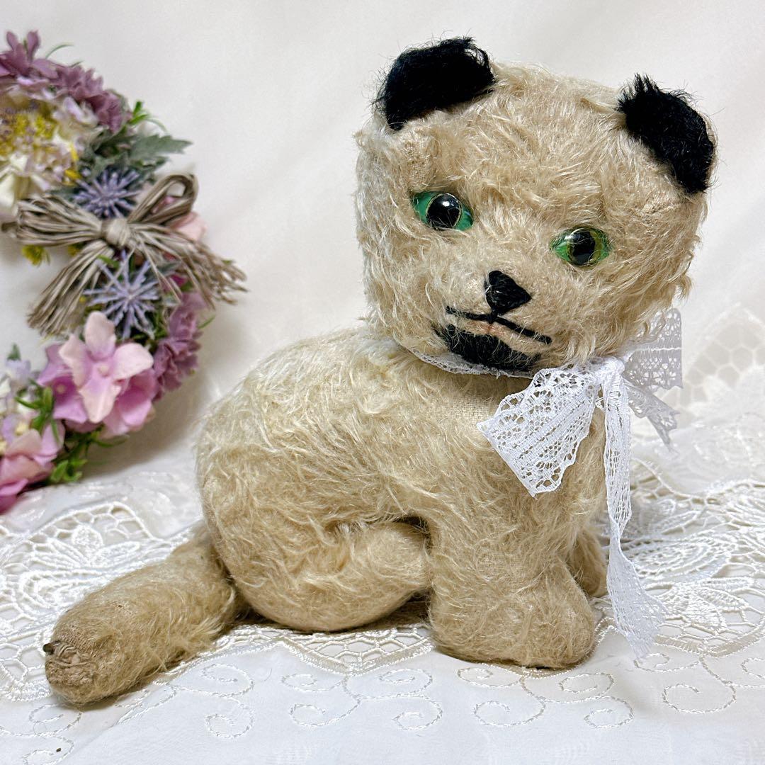❤️アンティーク❤️ 猫　四つ足のぬいぐるみ　オルゴール　チルターン？　Cat