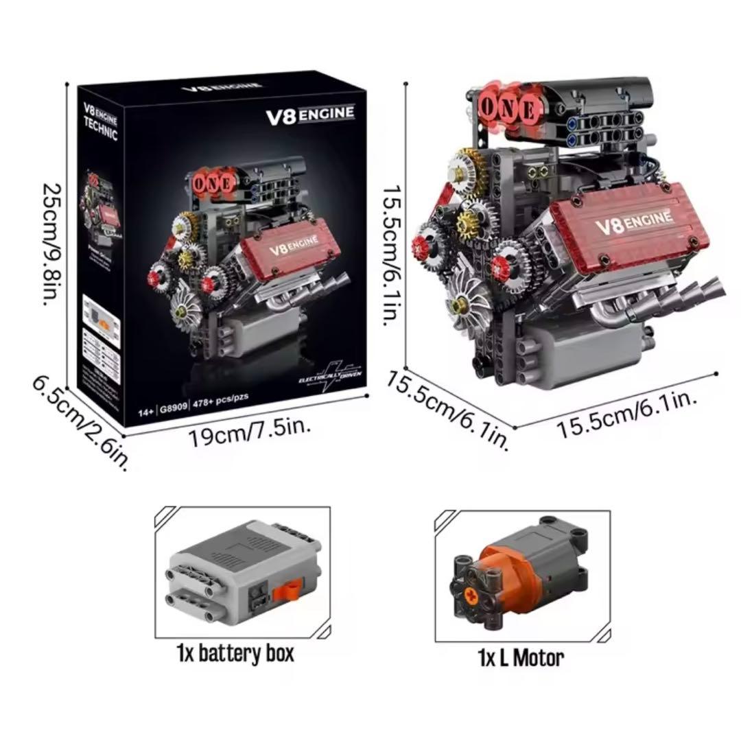 V8エンジン 卓上模型 スターリングエンジン 原動機模型 4mini