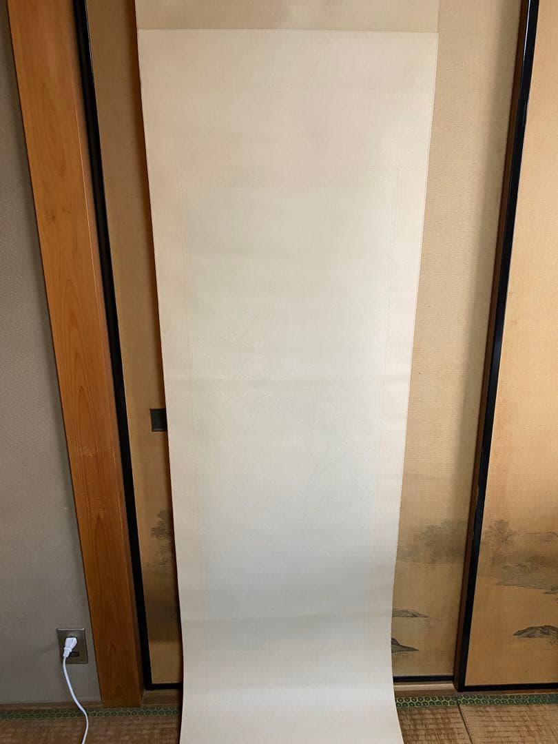 古美術 掛軸 隆大作 白梅花雀　共箱付 花鳥画