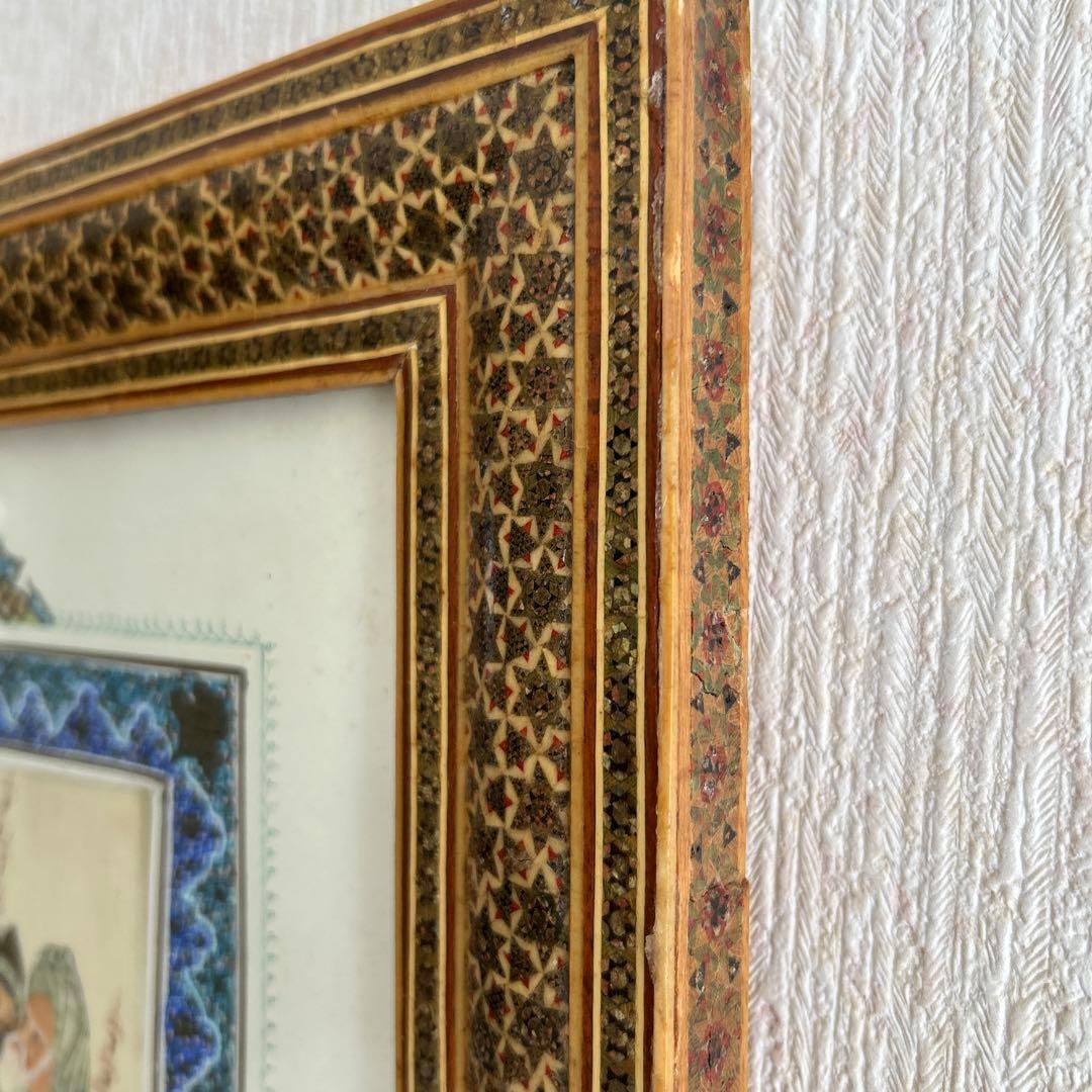 伝統的な老人と美女の人物像の絵画イラン製