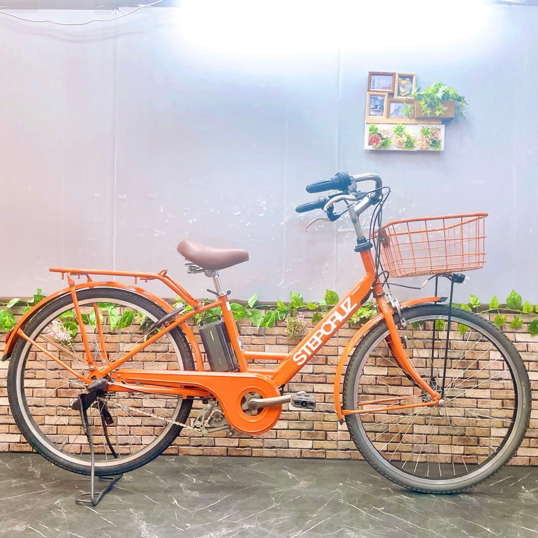 【80】電動自転車 ブリヂストン STEPCRUZ オレンジ