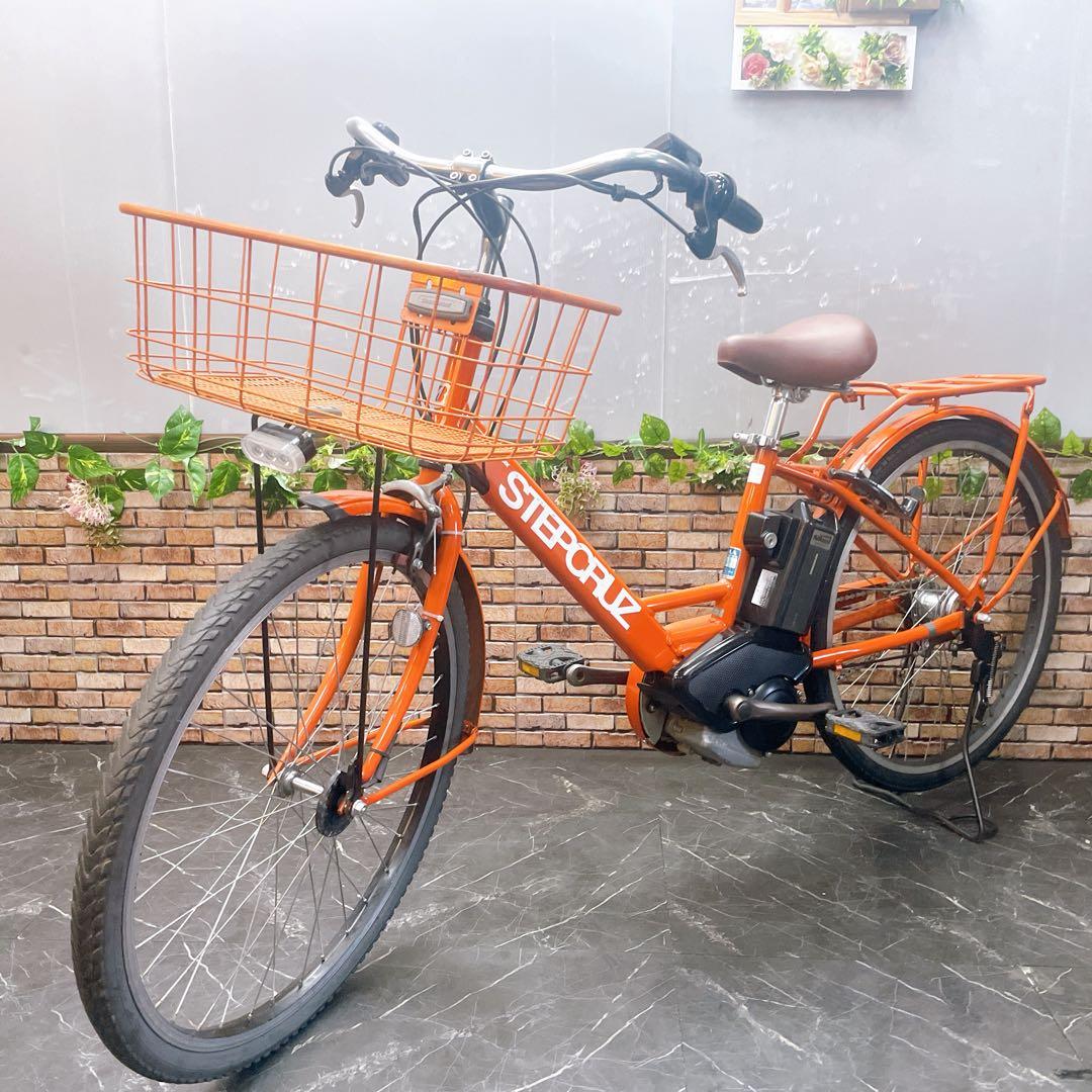 【80】電動自転車 ブリヂストン STEPCRUZ オレンジ