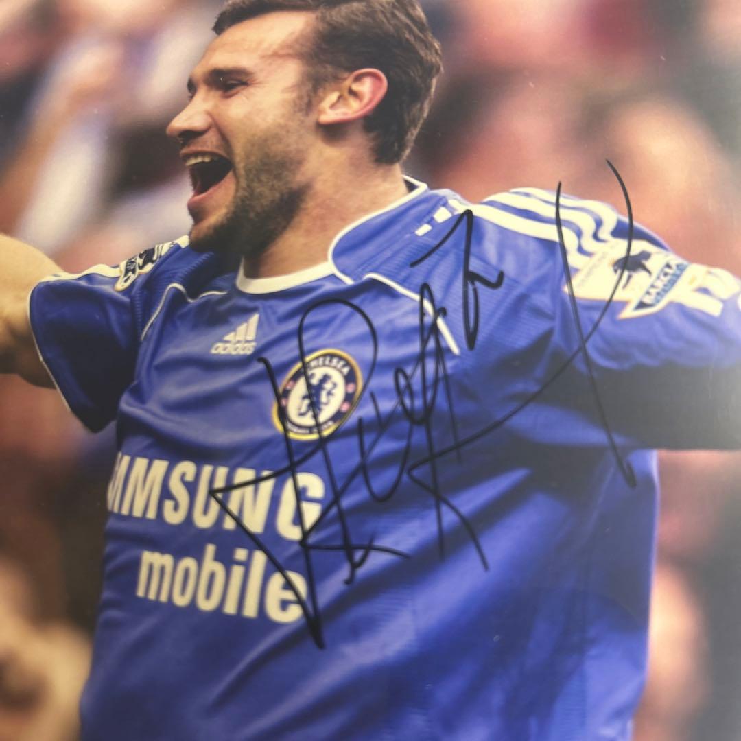 元代表　アンドレイ シェフチェンコ チェルシー　直筆サイン入りフォト