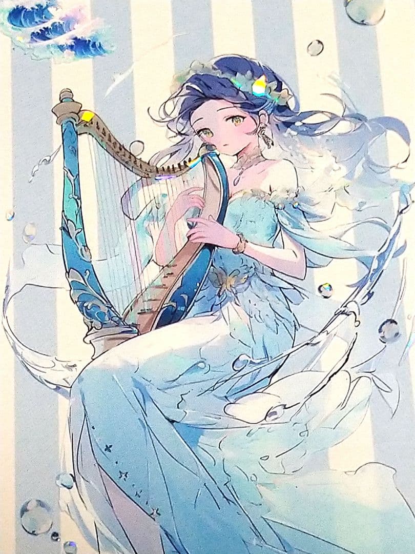 廃盤品✩J1052＃海囚(贝壳光)汐雾切り売り海外人物マステ女の子人魚AIマステ