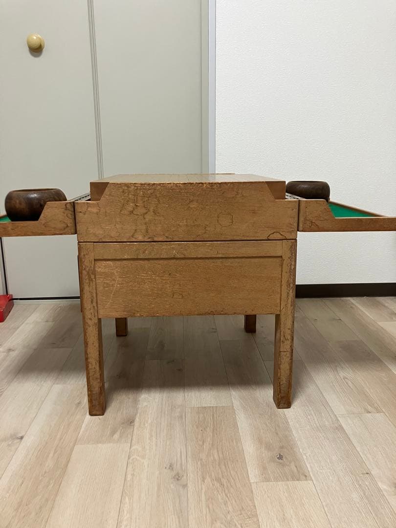 木製囲碁盤＋観音扉付き収納台　白黒碁石・木製碁笥付き　実用向け