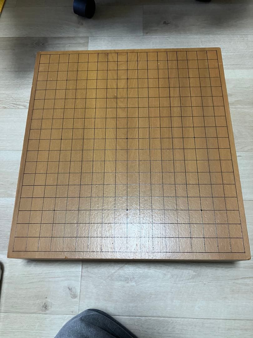 木製囲碁盤＋観音扉付き収納台　白黒碁石・木製碁笥付き　実用向け