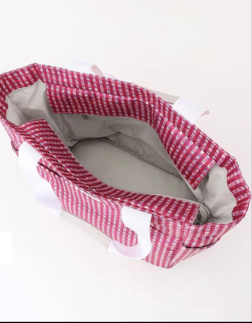 【新品タグ付】23区GOLF ピンク ロゴチェックバッグ