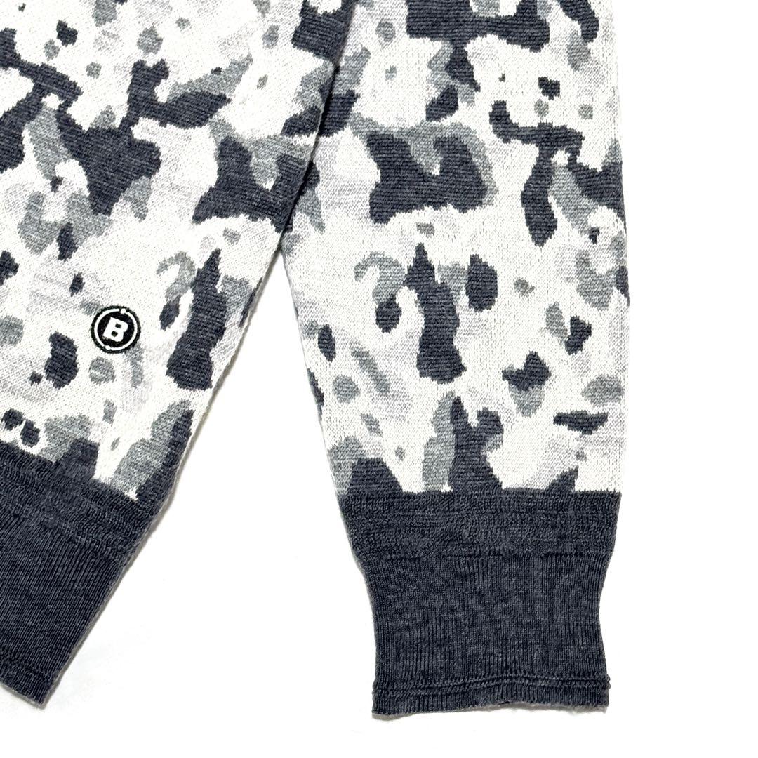 BRIEFING ブリーフィング カモフラ柄 ウール100％ ニット グレー L