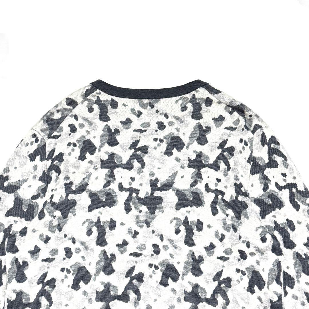 BRIEFING ブリーフィング カモフラ柄 ウール100％ ニット グレー L