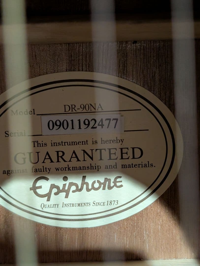 美品/希少/Epiphone　DR-90NA 　改チューナー付エレアコ