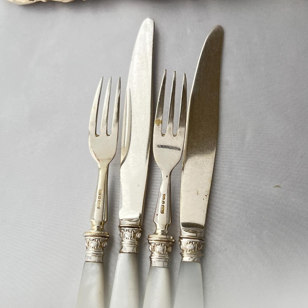 【C W Fletcher & Son 】【白蝶貝】パストリーセット 4本