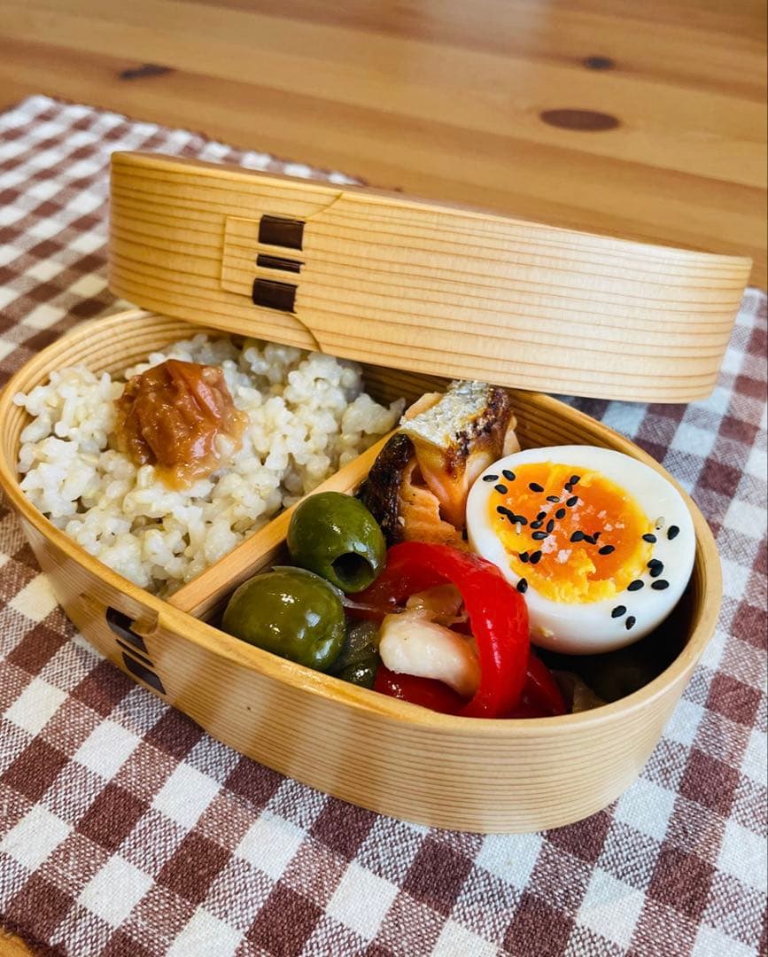 栗久 曲げわっぱ 弁当箱 キッズサイズ 女性用 小判型