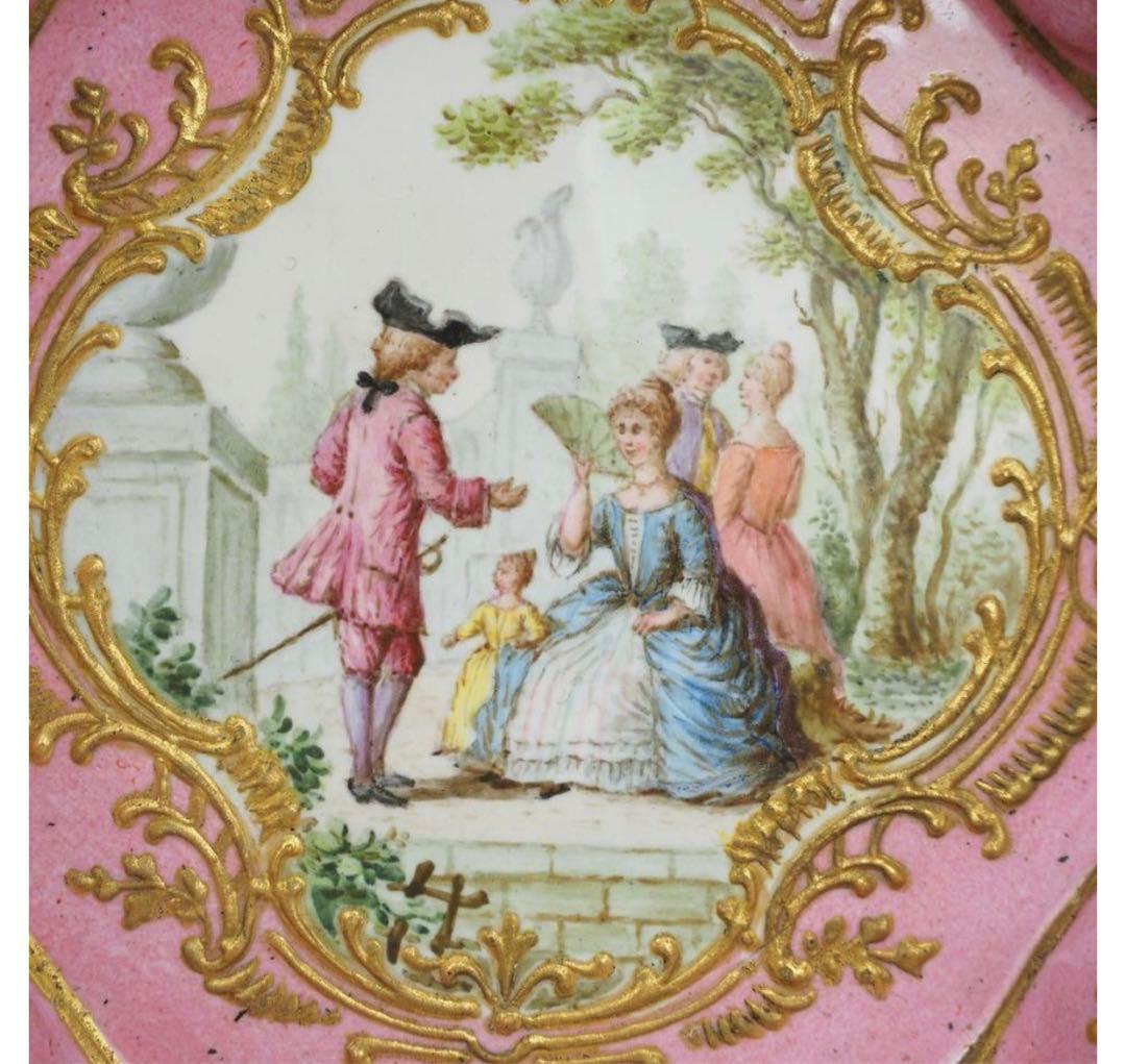 きなこ☆送料無料　18世紀フランス　総手描き　描画七宝/銅胎画琺瑯　鉢