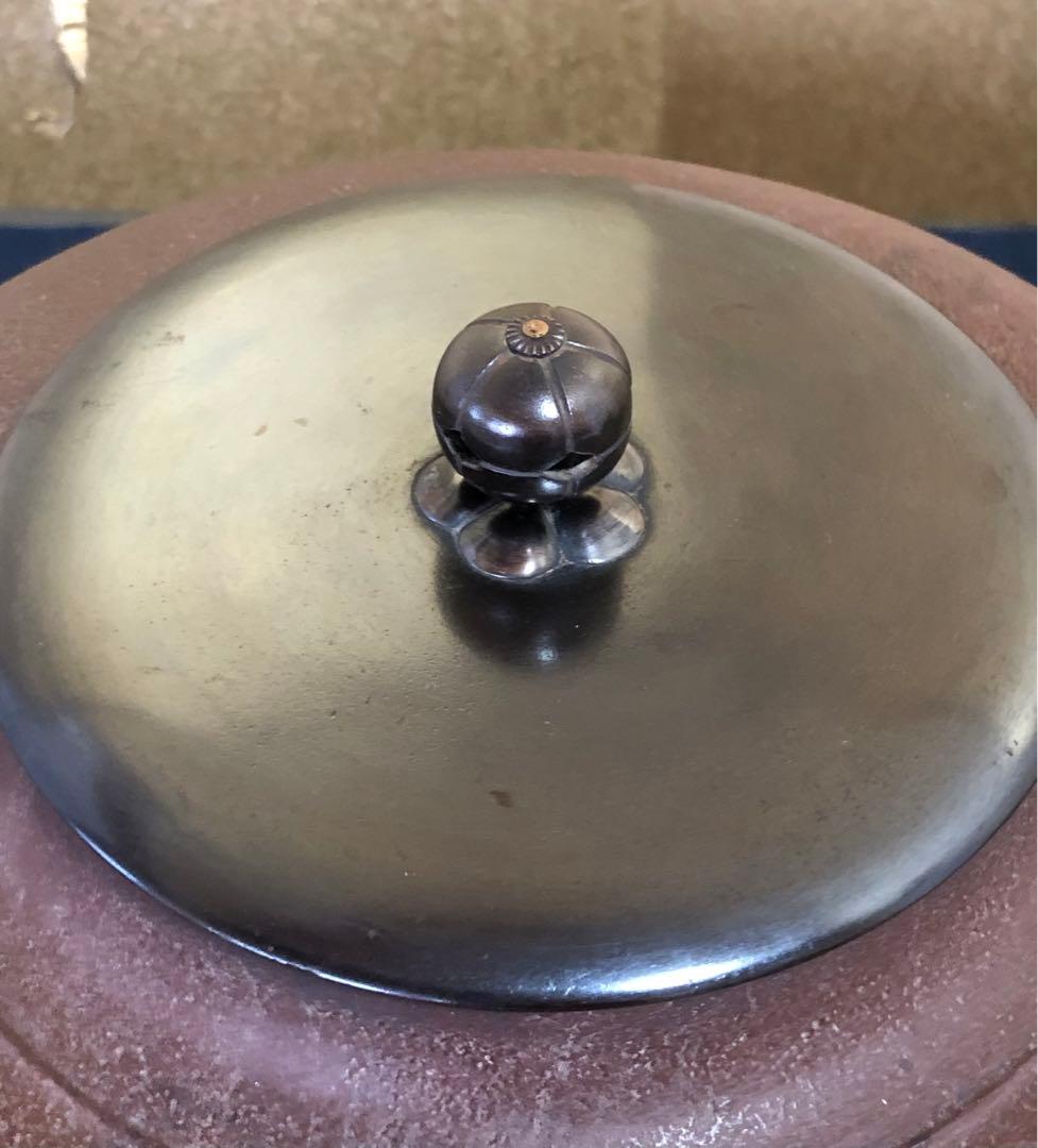 《R》帰帆地紋 肩衝釜 釜師 角谷一圭作 共布 共箱　260108き1