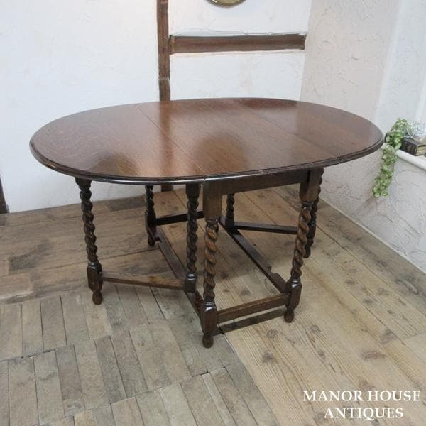 イギリス アンティーク 家具 ゲートレッグテーブル ツイスト 英国 6156e