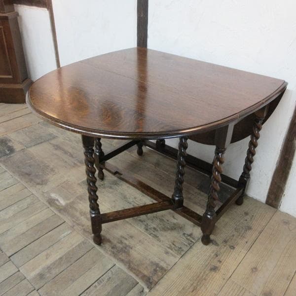 イギリス アンティーク 家具 ゲートレッグテーブル ツイスト 英国 6156e