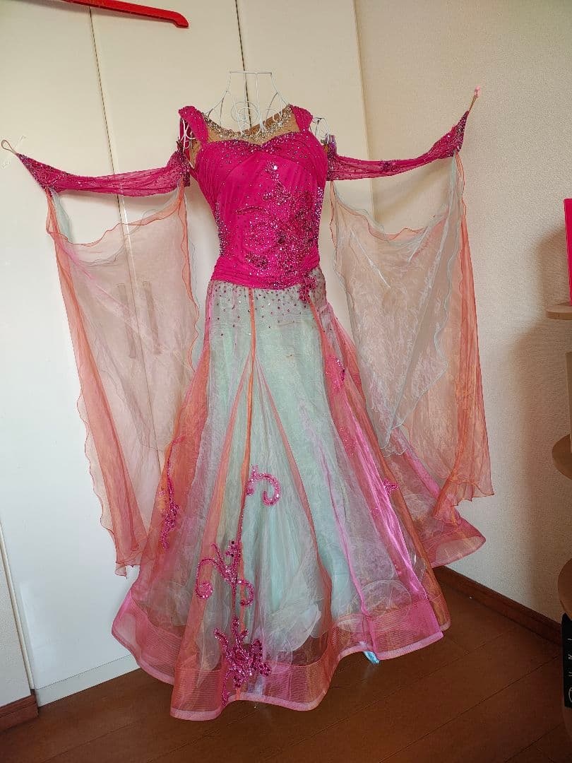 社交ダンス用ドレス ピンクオレンジ