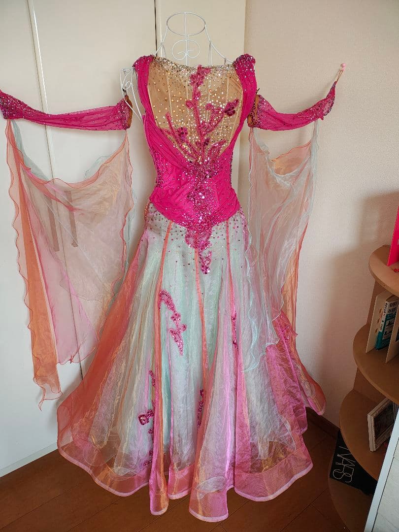 社交ダンス用ドレス ピンクオレンジ